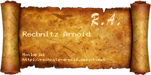 Rechnitz Arnold névjegykártya